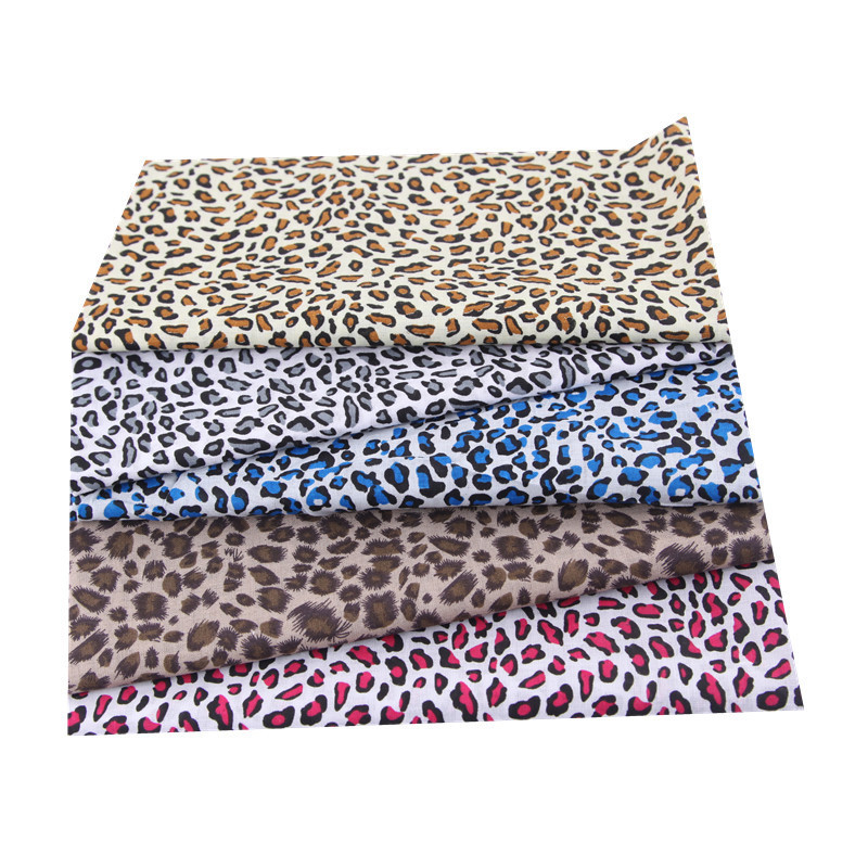 Pure cotton leopard print fabric diy handmade patchwork fabric 5 pieces all cotton fabric set cloth head