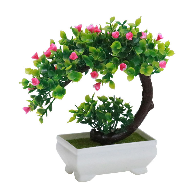 In stock factory wholesale home simulation bonsai suit flower living room entrance indoor Crescent decoration plastic flower