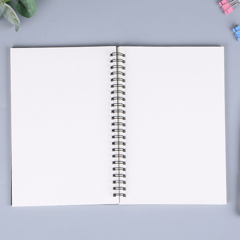 Simple Black Cover Cowhide Cover Coil Book A5 Notepad Notebook Graffiti Sketch Book Customizable