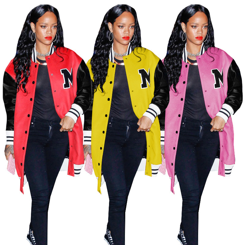 G8085 European and American Amazon Cross-border Source Women's Autumn and Winter Fashion Casual Baseball Coat