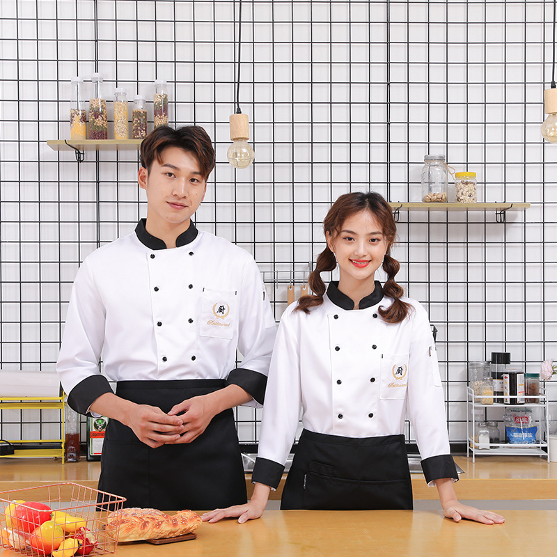 Restaurant chef overalls long sleeve hotel baking canteen autumn and winter chef overalls hotel chef overalls wholesale