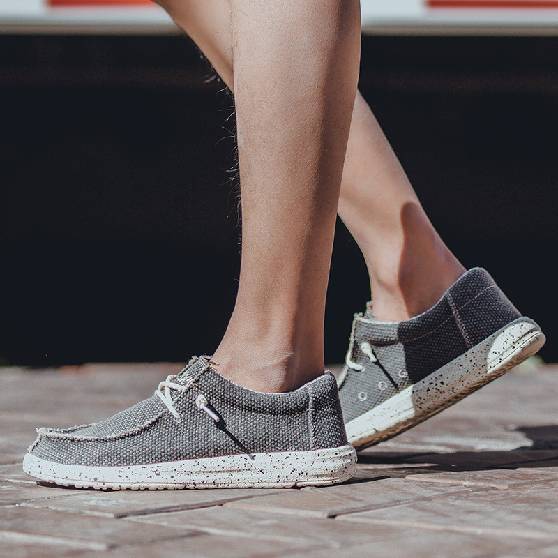 Foreign Trade Large Size Canvas Shoes Summer Extra Large Size Men's Shoes Men's Casual Men's Shoes British Driving Single Shoes Men