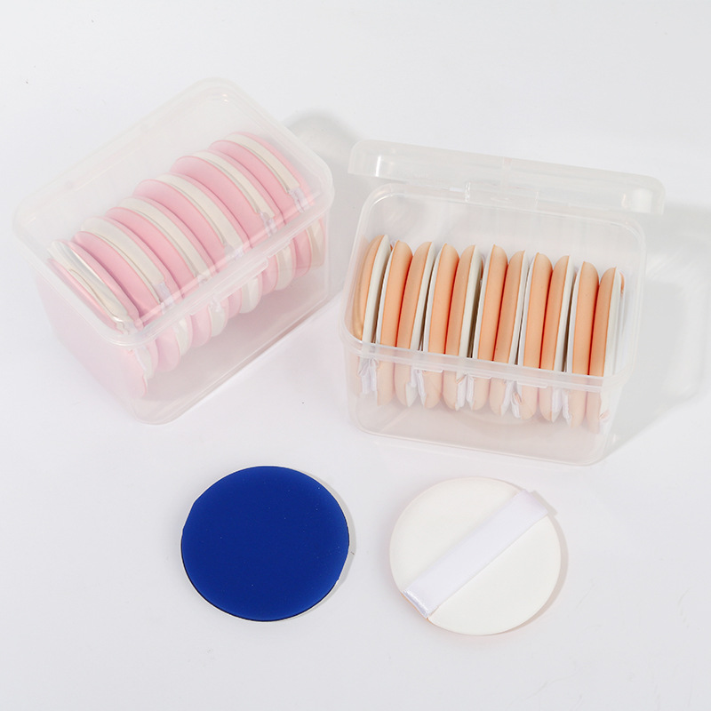 Factory Direct air cushion powder puff boxed suit non-latex wet and dry round sponge powder puff makeup tools