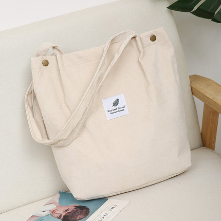 Cross-border Large Capacity Tote Bag All-match Student Bag Women Shopping Bag Canvas Bag Bag Corduroy Shoulder Bag_voghion.com