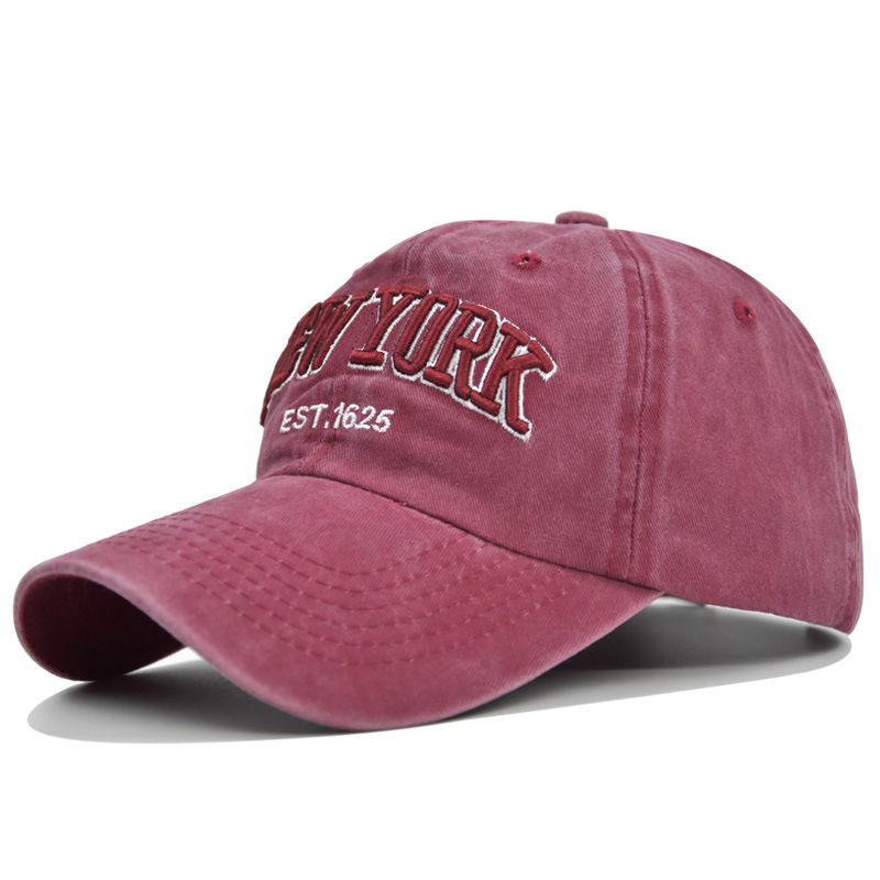 Cross-border NEW Washed Cotton Cap NEW YORK Embroidered Baseball Cap Cap Sun Hat Embroidered Baseball Sun Hat