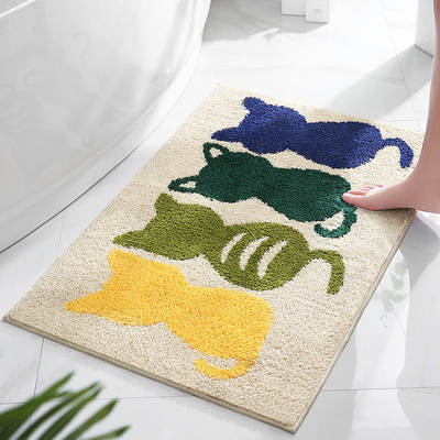 Cartoon Bathroom Toilet Water Absorbent Non-slip Carpet Floor Mat Living Room Door Simple Home Bedroom Door Mat