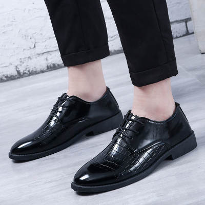 Men's Leather Shoes Men's Shoes Spring and Autumn New Shoes Youth Business British Black Casual Leather Shoes Dress Leather Shoes Men