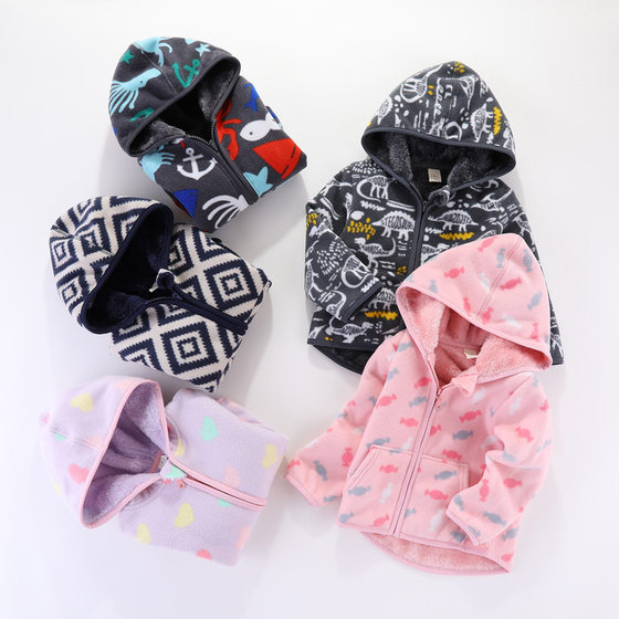 20 factory direct children's clothing spring and autumn girls polar fleece boys thick coat vests 2-8 years old factory wholesale