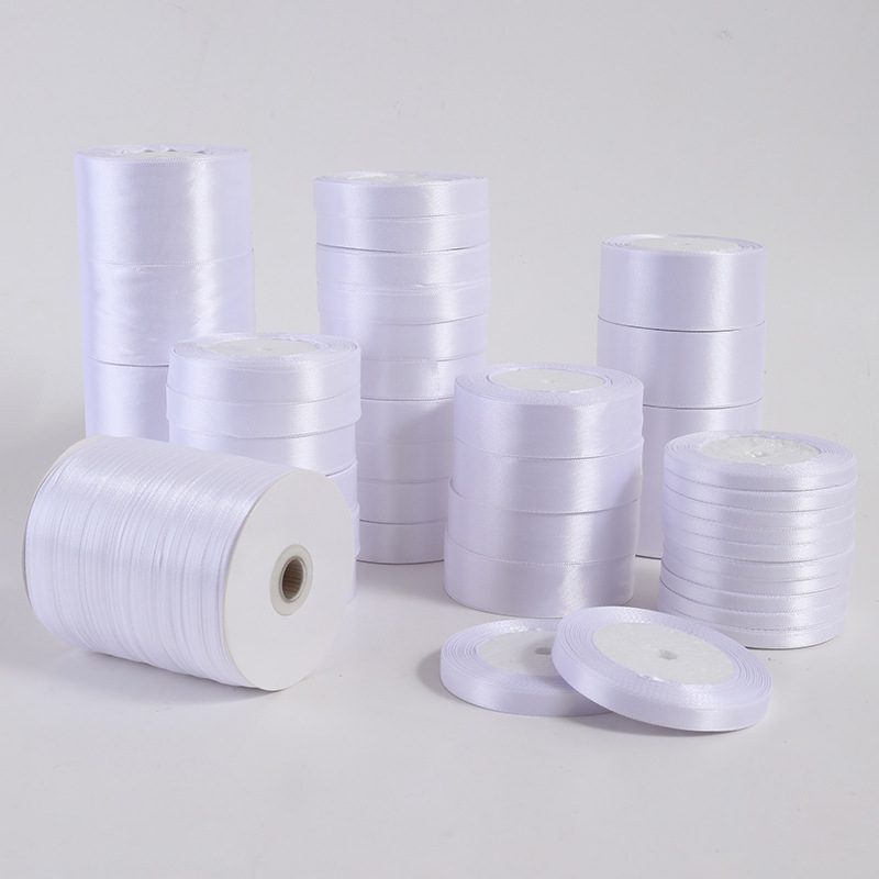 3.8cm Wide Pure White Bleached Color Ribbon Baking Gift Box Ribbon Floral Packaging Ribbon Bow DIY Ribbon