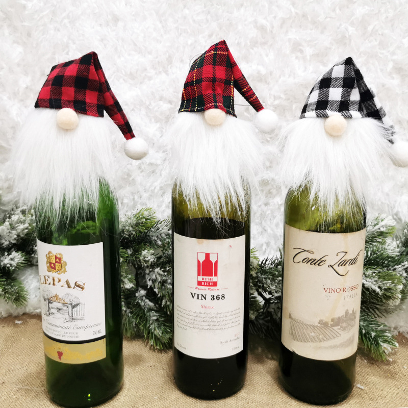 Christmas decoration supplies pendant festival gift restaurant hotel scene layout Nordic Old Man Christmas wine bottle cover