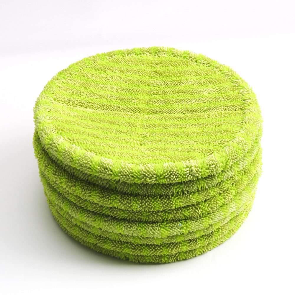 Round edge covered green mop cloth 16cm electric mop replacement Cloth Mop machine cleaning rag manufacturer