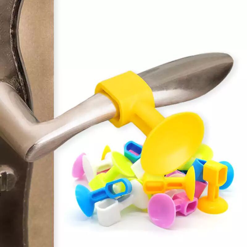 Mute plastic non-perforated door suction plastic silicone door suction set door handle bathroom bathroom anti-collision door suction