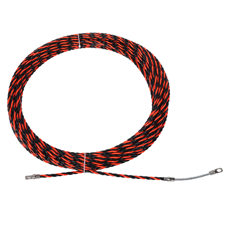 Electrician red and black three-strand polyester flower line dark Channel pipe hole cable puller threading through guide line Wall threading line