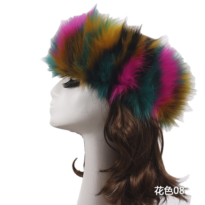 Imitation fur rabbit fur fox fur hair belt warm empty top hat hair ring ladies hair hair ring hair accessories wholesale trade