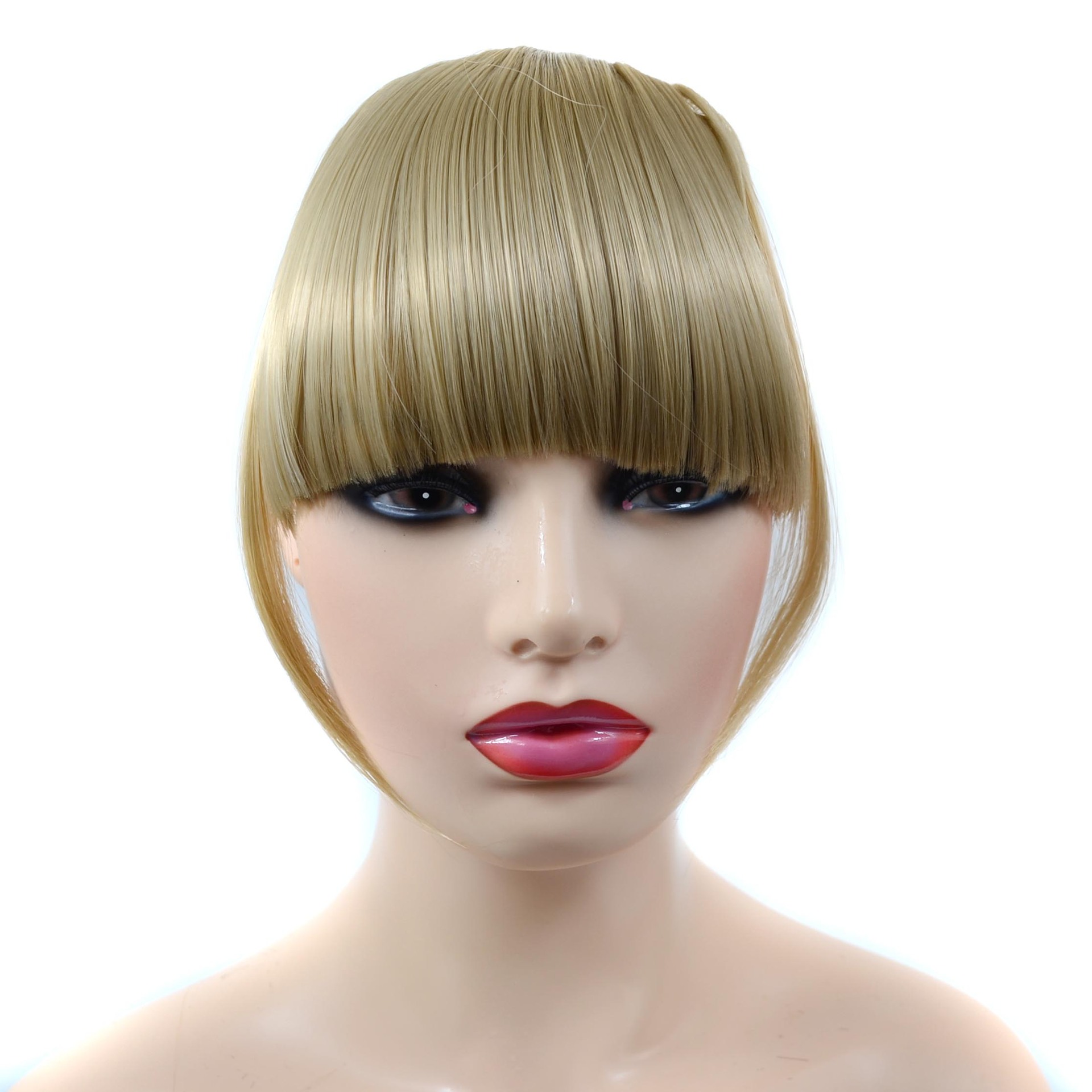 Foreign trade chemical fiber double sideburns bangs European and American wig bangs ladies wig piece high temperature matte silk double sideburns flat bangs