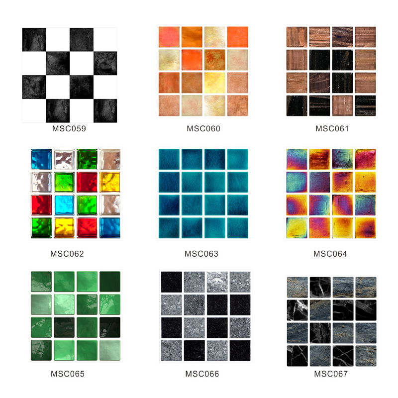 Msc059-098 3d 発光フィルムモザイククリエイティブセラミックタイルステッカー装飾 Diy 壁床ステッカー|undefined