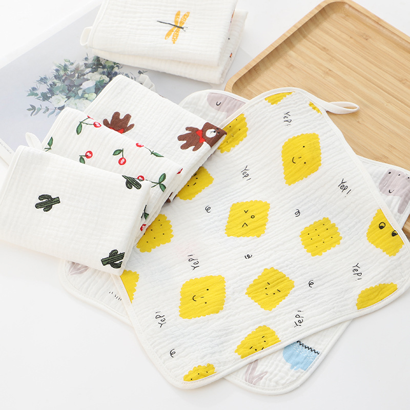 Four layer cloud feeling yarn baby gauze towel newborn saliva towel Cotton Bath Children's Special face towel foreign trade