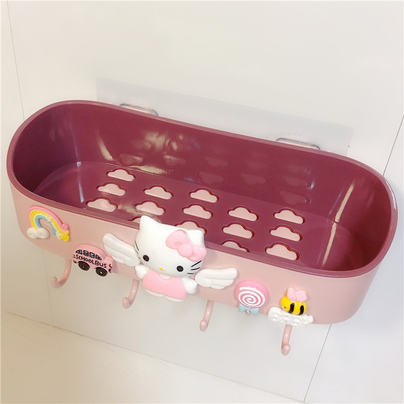 Creative cute bathroom storage rack wall-mounted bathroom storage rack punch-free cartoon wall-mounted bathroom storage rack