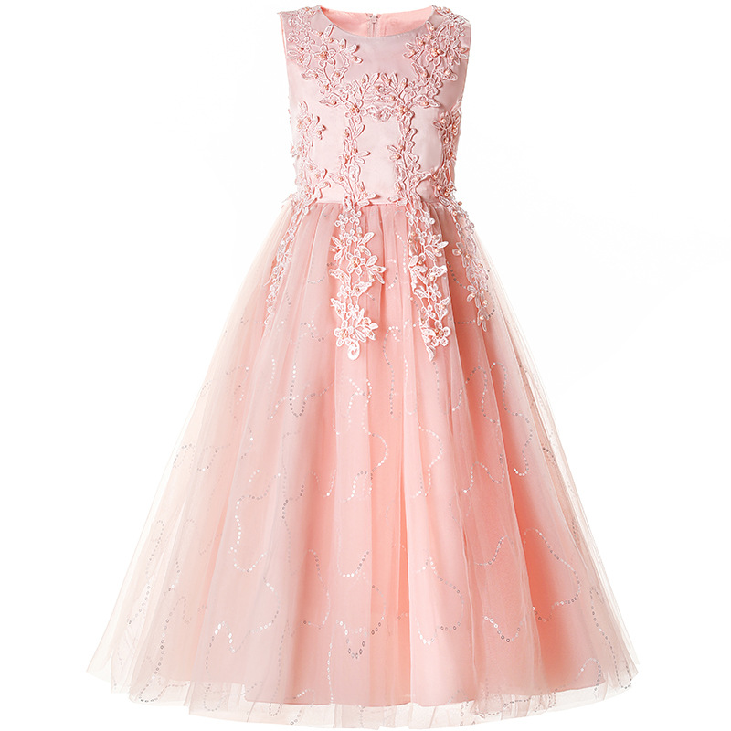 Calissa CARISA girls dress sleeveless mesh performance host princess dress cross-border a generation of hair