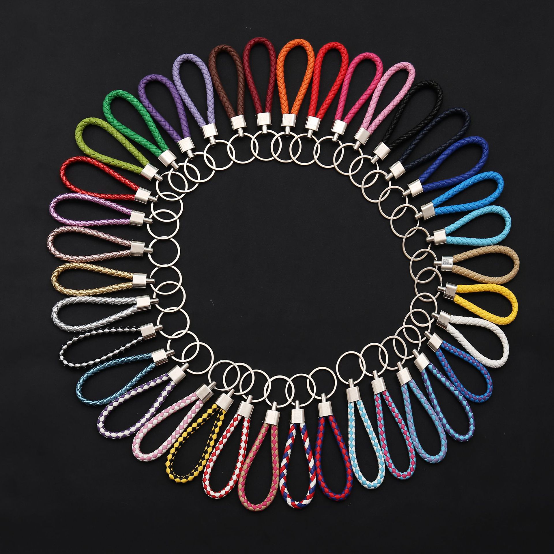 Creative woven leather rope key chain leather key rope accessories couple car pendant activities small gifts wholesale