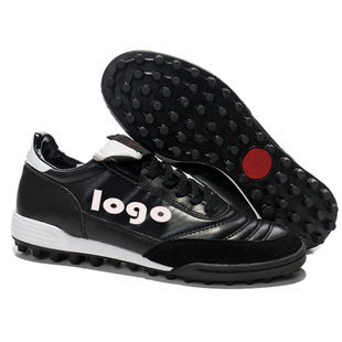 Football Shoes broken nails leather classic Black/White Football Shoes