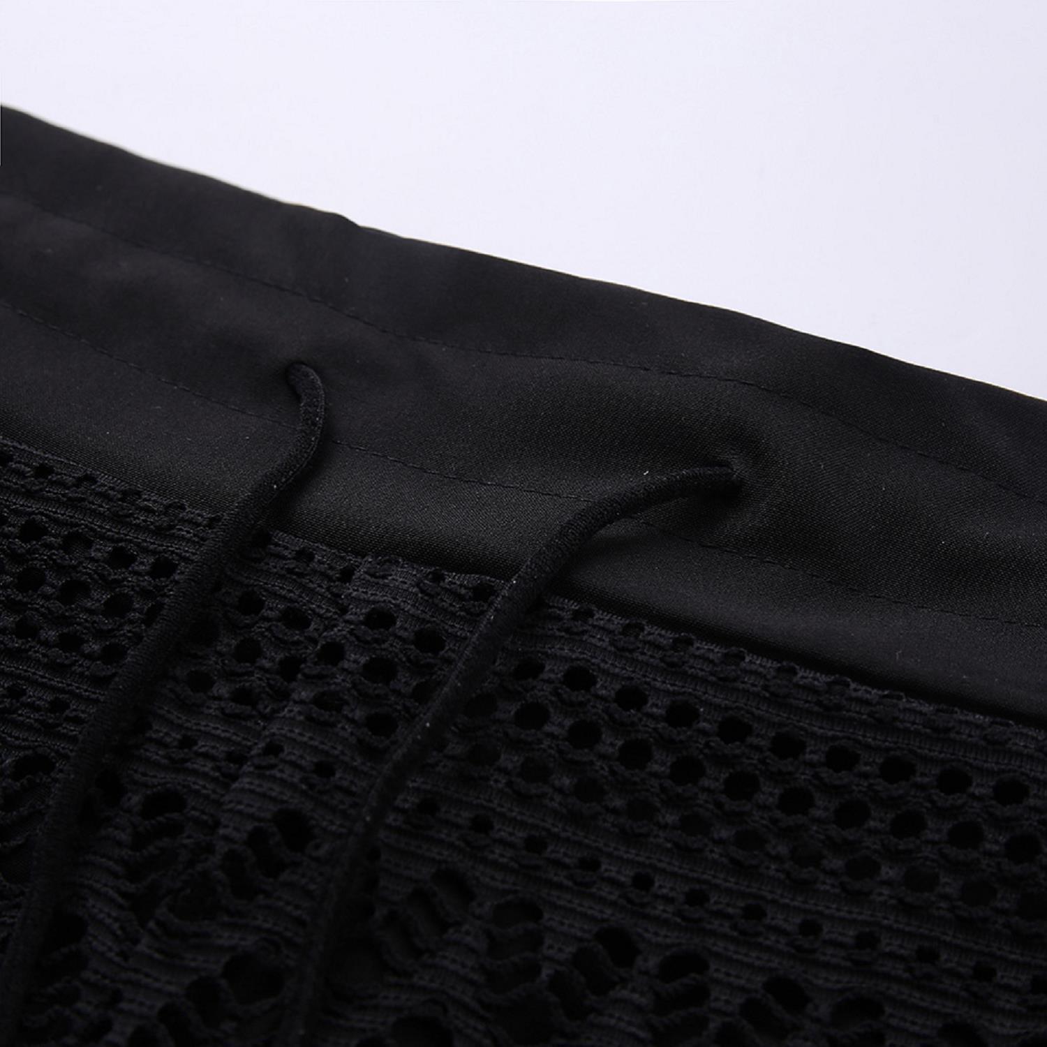 2021 European and American Black Jacquard Lace Shorts Women's Four Corner Set Beach Leisure Holiday Shorts