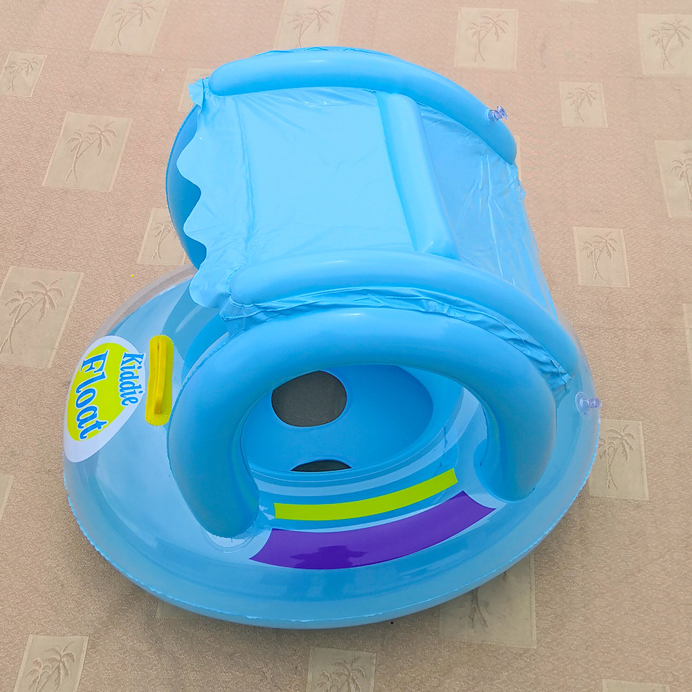Factory direct supply new awning seat ring infant seat ring children inflatable swimming ring with canopy sunscreen seat ring