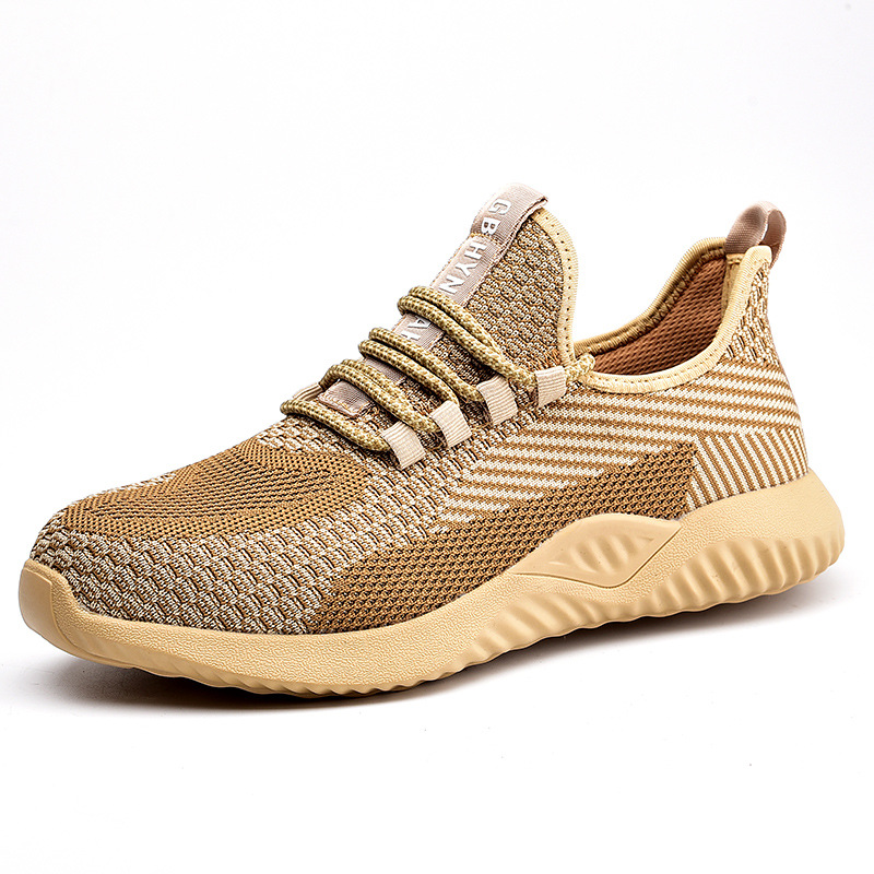 Cross-border Labor Protection Shoes Men's Summer Flying Woven Odor-resistant Breathable Lightweight Steel Toe Anti-smashing and Puncture-resistant Safety Work Shoes