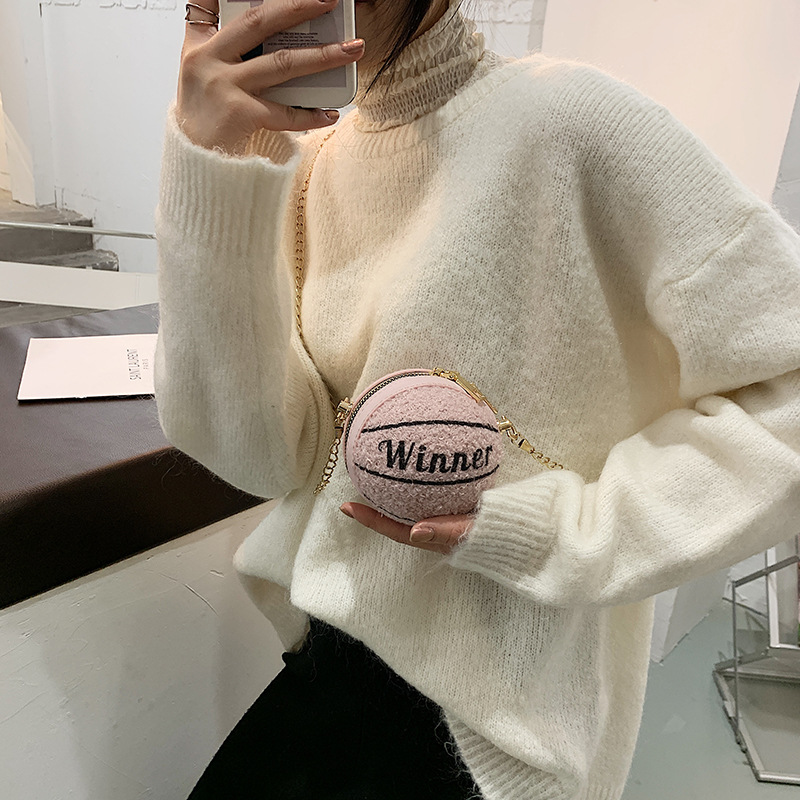 Mini Children's Women's Bag Basketball Bag Winter New Shoulder Crossbody Bag Personalized Basketball Women's Bag Factory Direct Hair