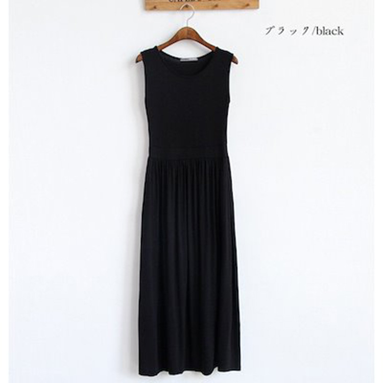 Stall Hot Wholesale Modal Long Skirt Vest Tight Waist Fold Pleated Long Skirt dress Slim-fit Slimming