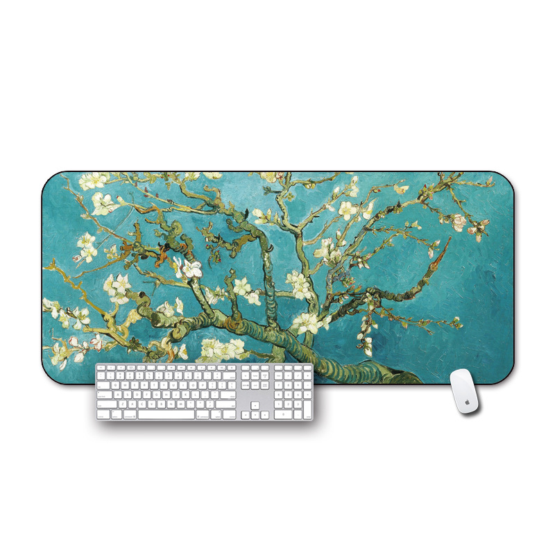 Chinese Style Oversized Mouse Pad Custom Thickened Office Cartoon Keyboard Pad Game Lock Edge Desktop Computer Desk Pad
