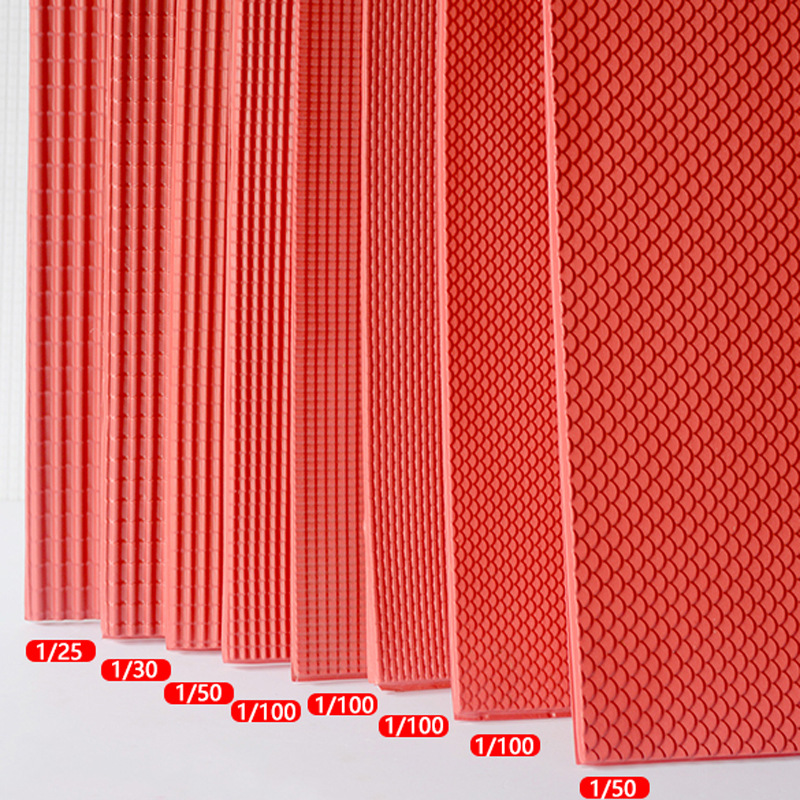Mini fish scale tile red PVC tile surface model roof tile DIY construction sand table landscaping handmade material