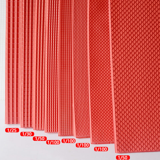 Mini fish scale tile red PVC tile surface model roof tile DIY construction sand table landscaping handmade material