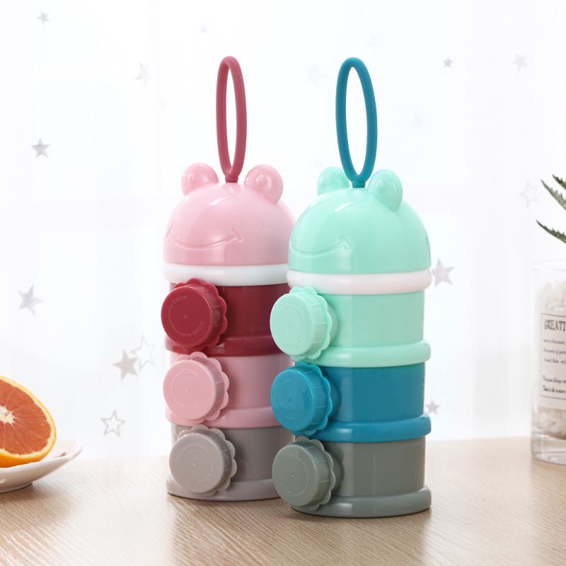 Milk Powder Box Portable Out Baby Large Capacity Milk Powder Tank Lanyard Side Opening Milk Powder Box Removable Three-Layer Milk Powder Pot