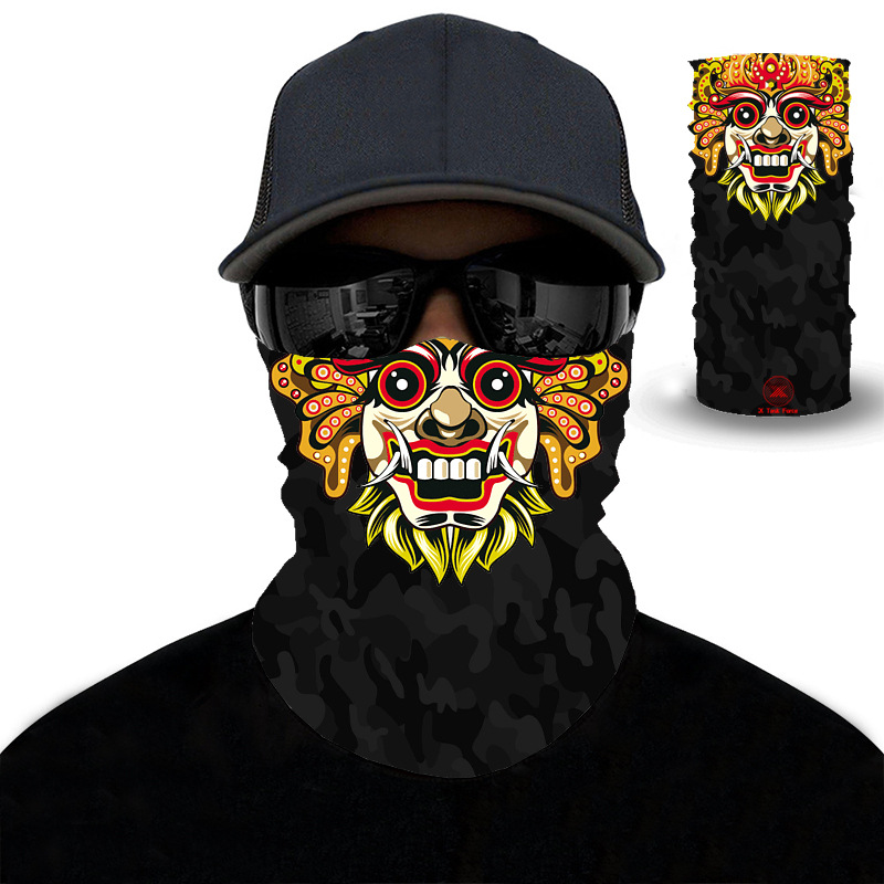 New Clown Skull Sunscreen Beard 3D Outdoor Magic Headscarf Riding Motorcycle Sport Face Scarf Mask for Men and Women