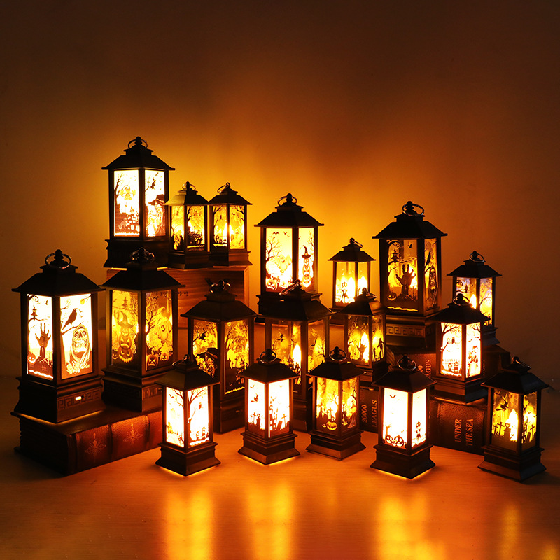 Cross-border new Halloween simulation flame lamp small oil lamp decoration props bar scene arrangement desk decoration