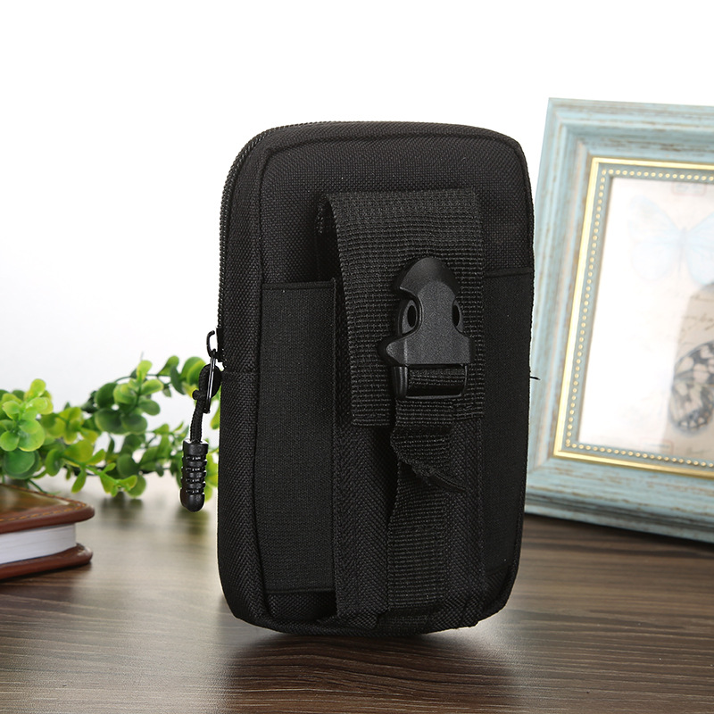 Men's canvas zipper waist bag mobile phone bag camouflage buckle coin purse mobile phone bag wear belt waist bag wholesale