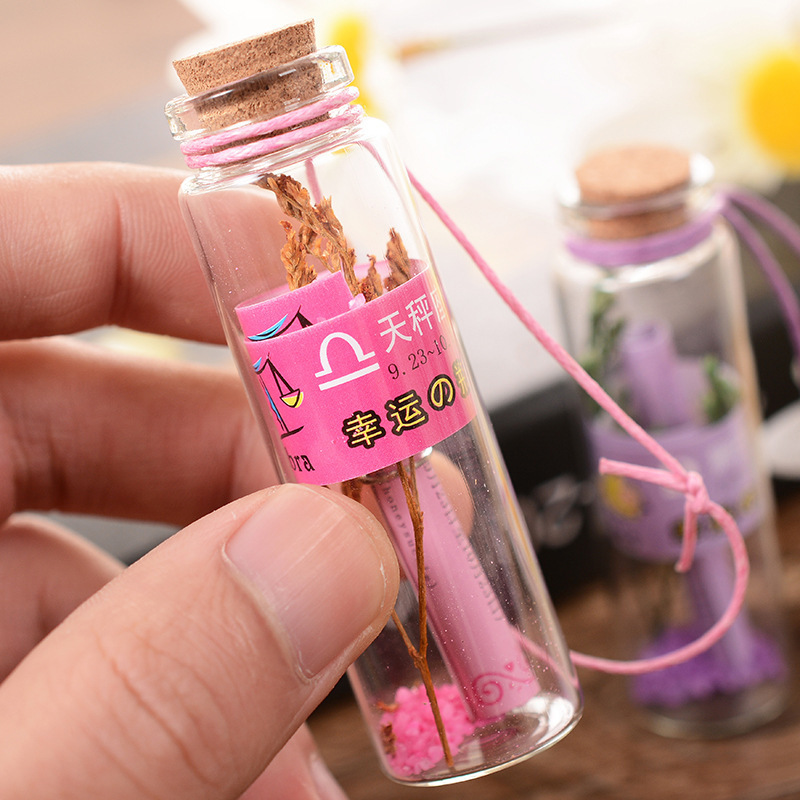 Small Cork glass bottle mini drift bottle wishing bottle cap creative home lucky bottle
