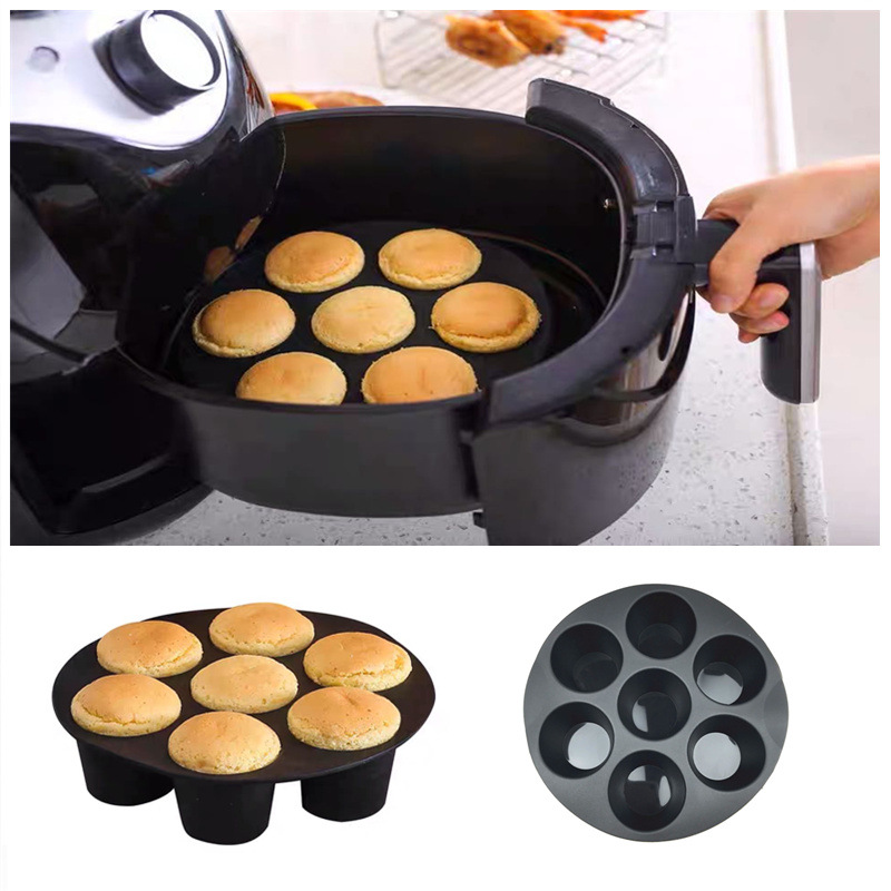air fryer cross-border household air fryer accessories cake basket pizza tray 7 hole bread mold 6 piece set 7in