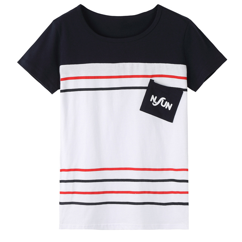 Trendy parent-child summer 2024 color matching pocket family suit parent-child short sleeve T-shirt a generation of hair