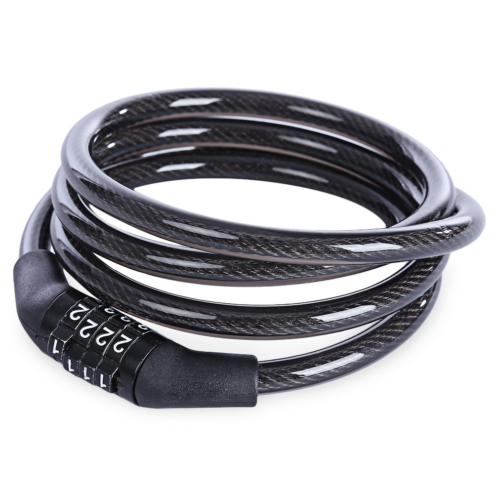 Bicycle four-digit combination lock mountain bike lock electric car steel cable steel wire chain lock 532 bicycle anti-theft lock