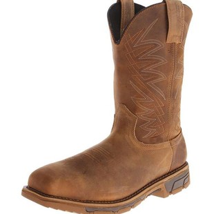 Cross-border foreign trade new European and American Brown stitched Martin boots winter square head Knight boots thick heel British snow boots