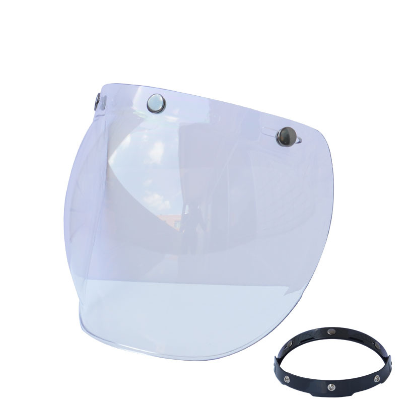 New bubble lens helmet lenses motorcycle three fasteners lens retro Harley helmet electric bike half helmet wave mirror
