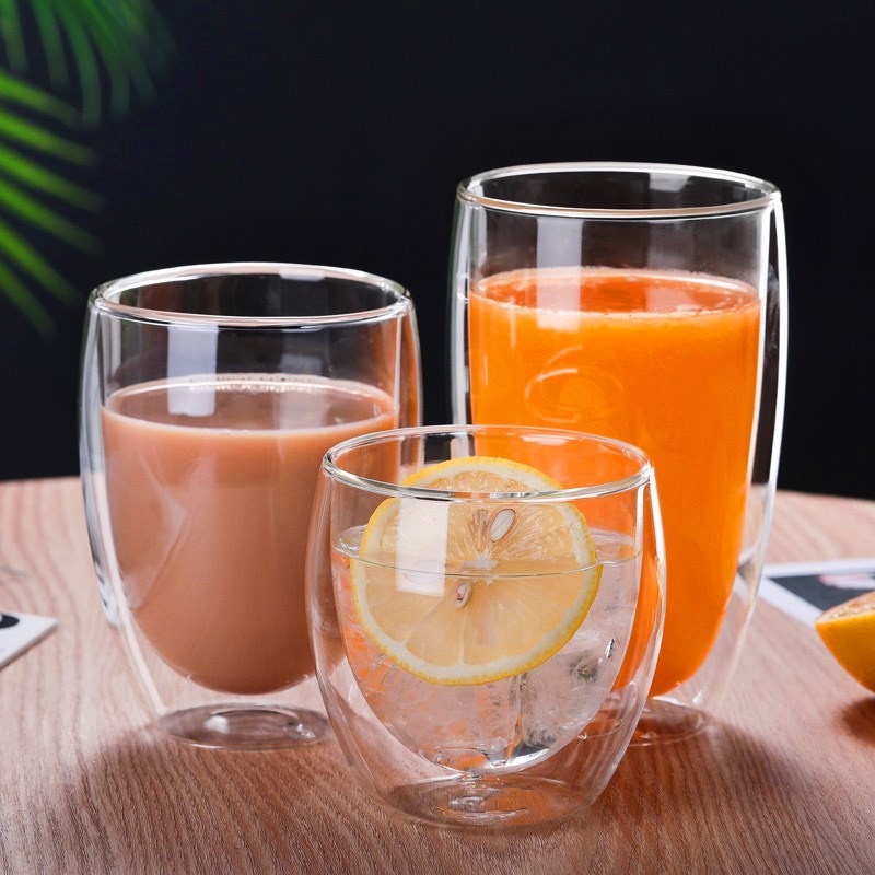 Factory wholesale thickened double-layer glass egg-shaped cup insulated household coffee cup water cup juice cup Milk Cup