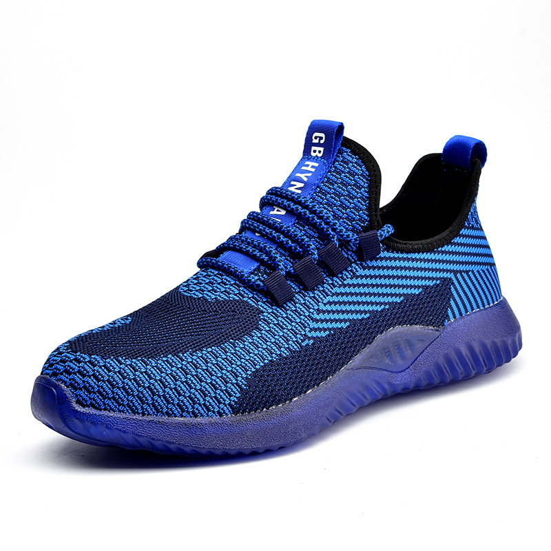 Cross-border Labor Protection Shoes Men's Summer Flying Woven Odor-resistant Breathable Lightweight Steel Toe Anti-smashing and Puncture-resistant Safety Work Shoes