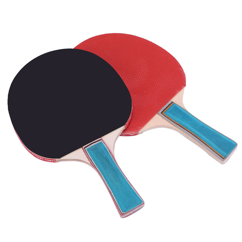 Suction card solid wood table tennis racket horizontal double-sided reverse glue training racket two-shot three-ball student training table tennis racket