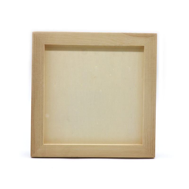 Blank Wooden Picture Frame Children's Handmade DIY Clay Picture Frame Pearl Mud Snowflake Mud Making Wooden White Picture Frame