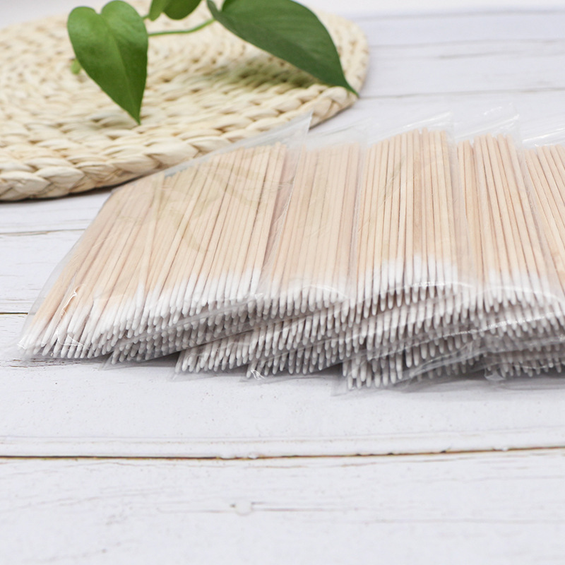 Tattoo embroidery special cotton swab pointed small cotton swab wooden cotton swab beauty cotton swab semi-permanent makeup wooden rod pointed mouth cotton swab