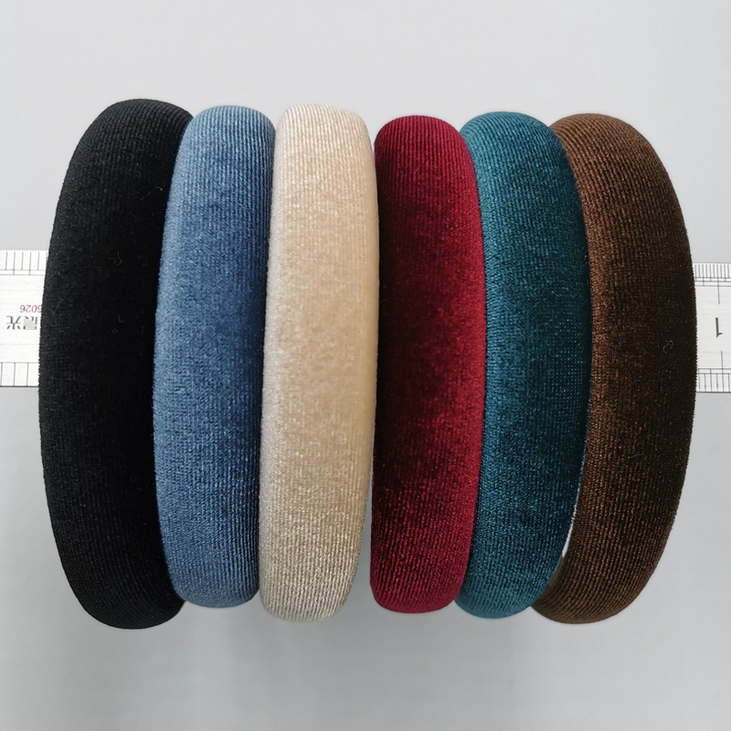 Korean 6-color explosions 2.2cm wide gold velvet sponge hairband headband European and American Korean online red