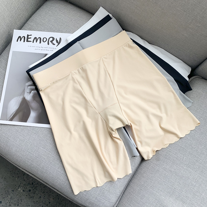 New High Waist Anti-Dusk Safety Pants Women's Plus Size Ice Silk Seamless Three-Point Bottoming Shorts Summer Boxer Briefs